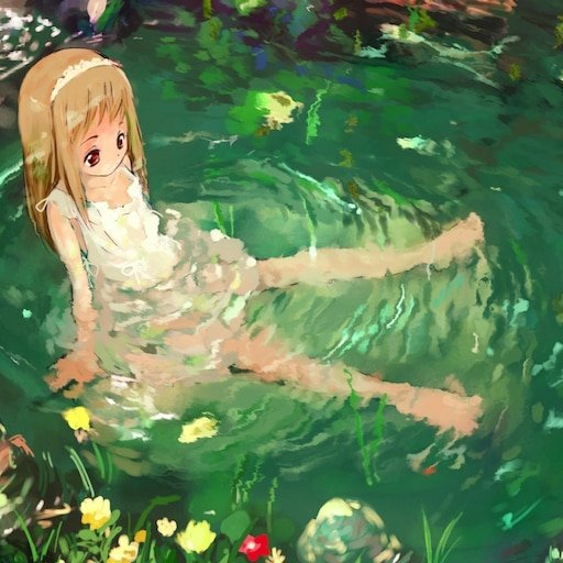 Аниме девушка в воде
