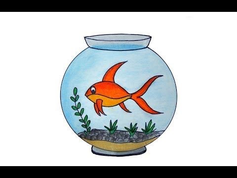 Аквариум с рыбками рисунок