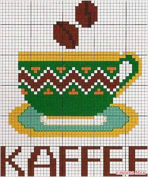 Рисунки по клеточкам чашка