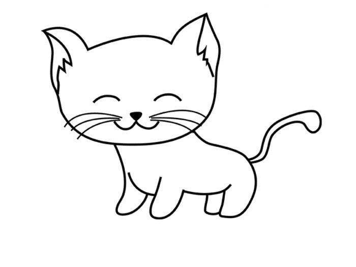 Рисунки котят для срисовки