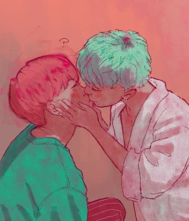 BTS yoonseok fanart поцелуй