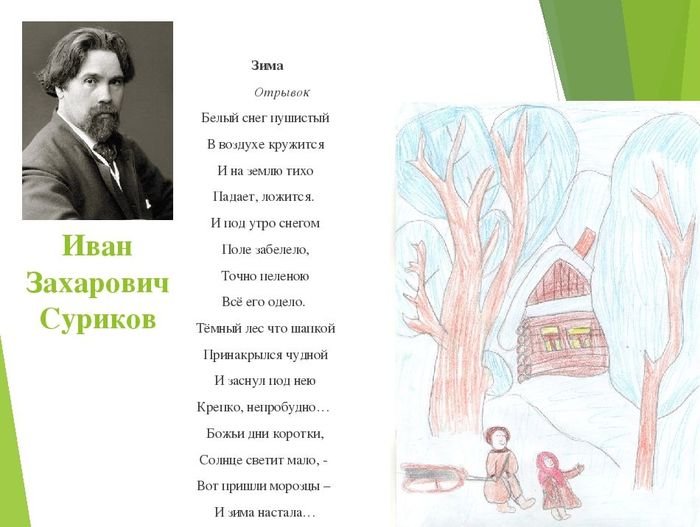 Иван Захарович Суриков белый снег
