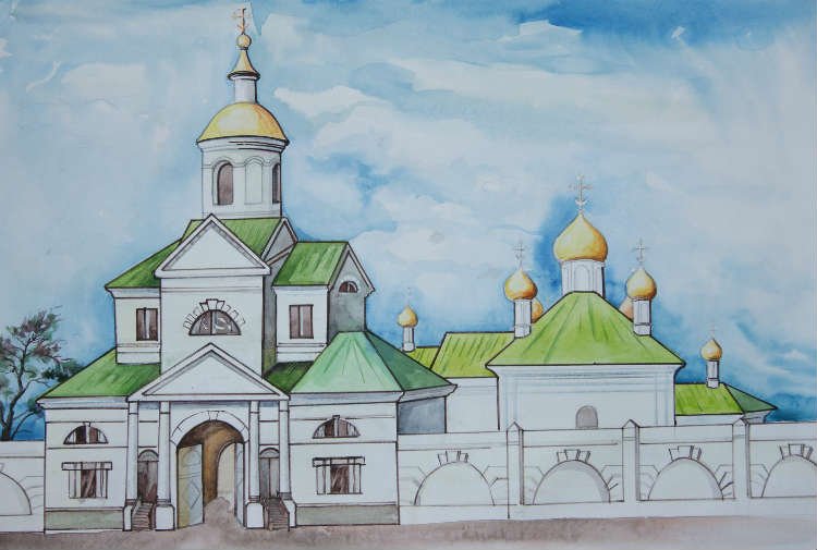 Свято-Троицкий монастырь (Чебоксары) рисунок