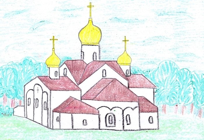 Церковь карандашом