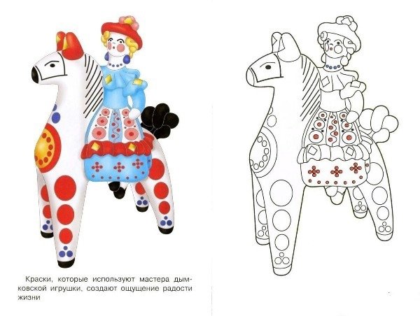 Дымковская Филимоновская Каргопольская игрушка рисунок