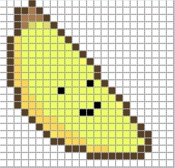 Рисунки по клеточкам лёгкие еда
