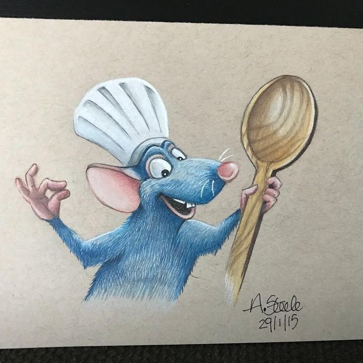 Рисунки цветными карандашами мультяшки