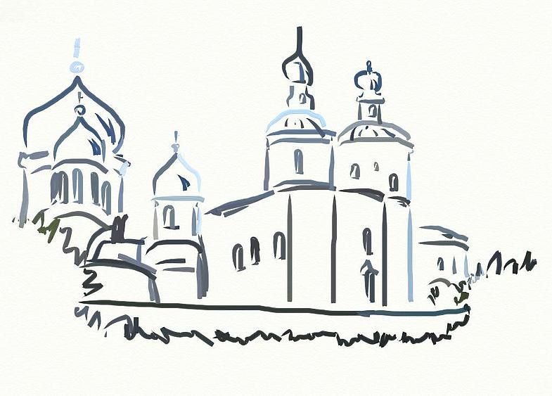 Храм рисунок