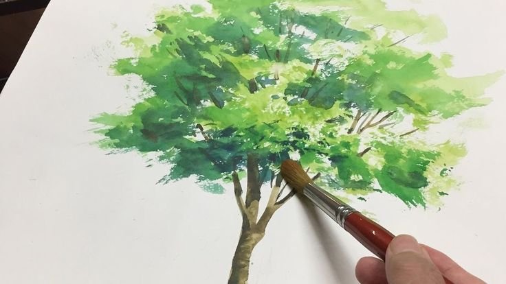 Рисование деревьев гуашью