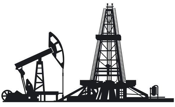 Нефтяная буровая вышка вектор