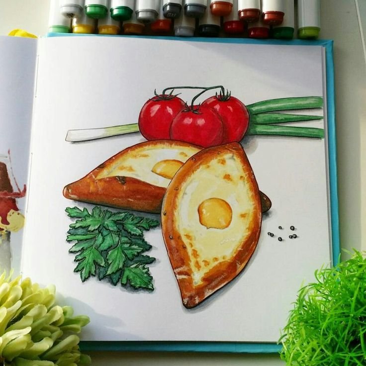 Яичница скетч маркерами