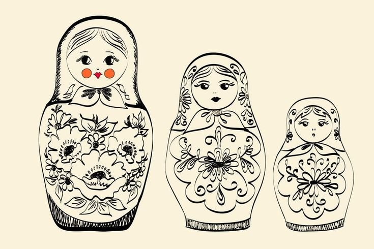 Полхов-Майданская Матрешка раскраска