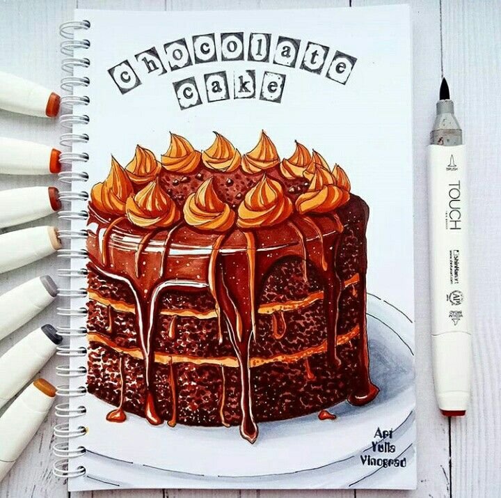 Тортики маркерами для скетча