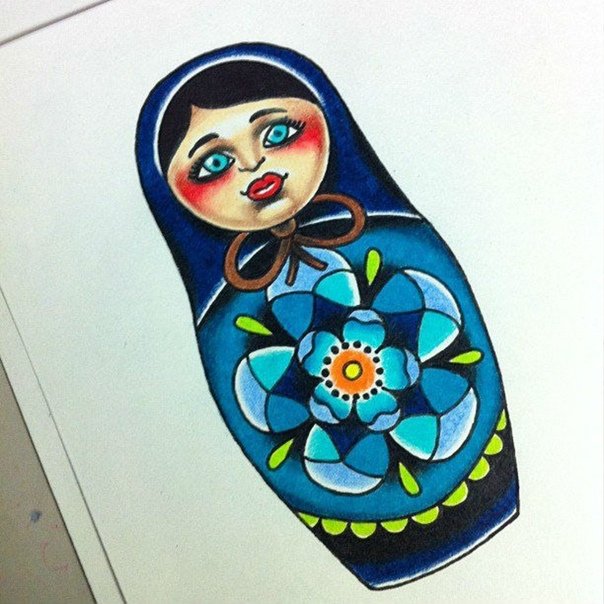 Рисование матрешки