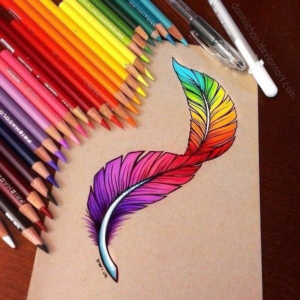 Красивые рисунки цветными карандашами
