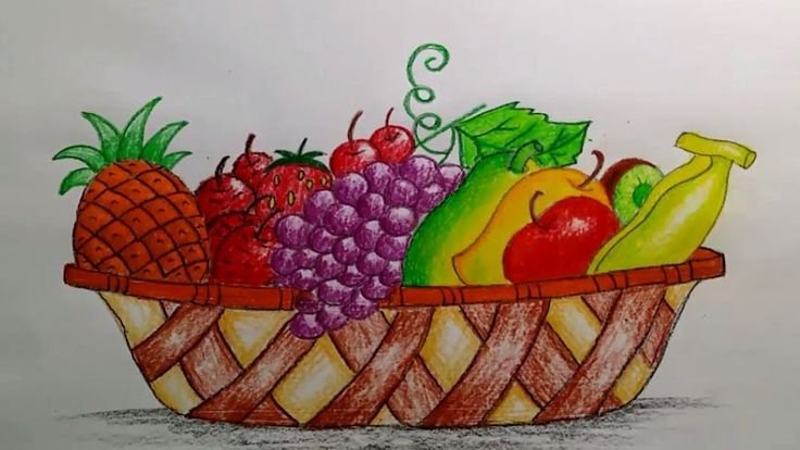 Натюрморт с фруктами рисунок
