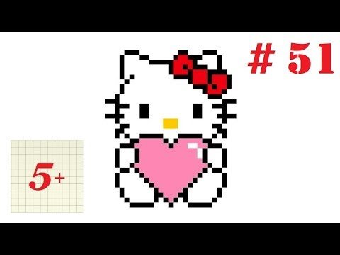 Рисунки по клеточкам Хеллоу Китти маленькие легкие