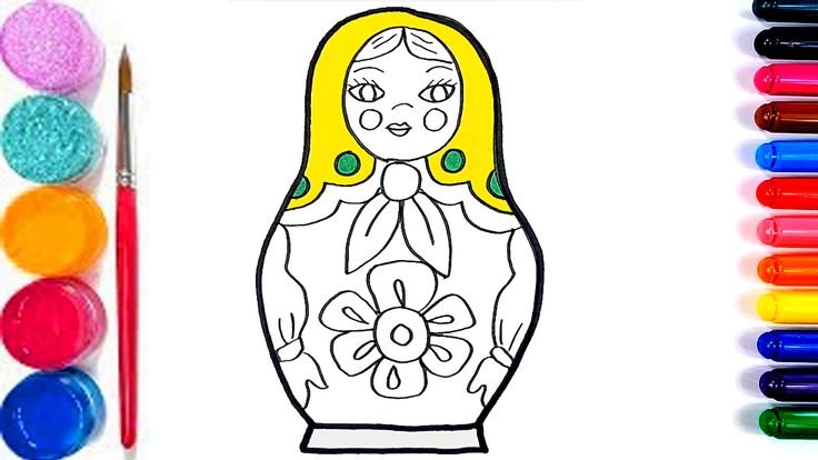 Матрешка рисовать