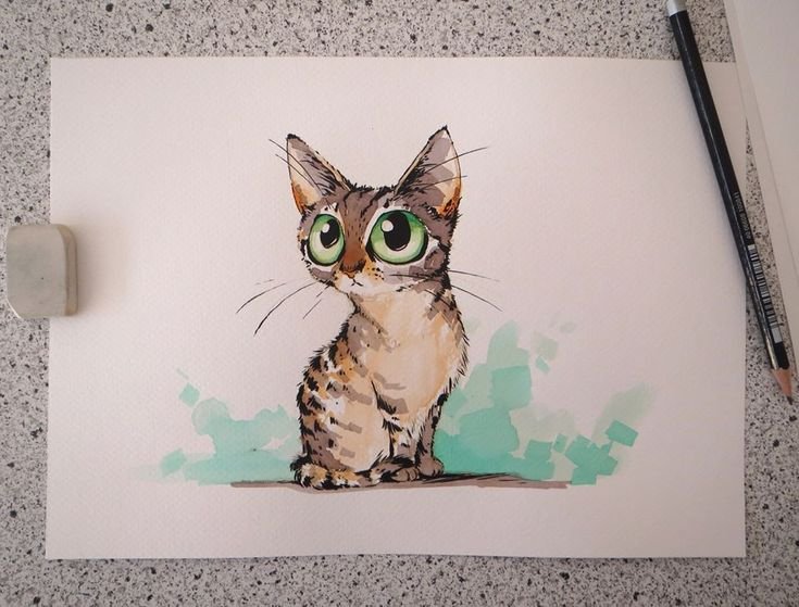 Котик маркерами