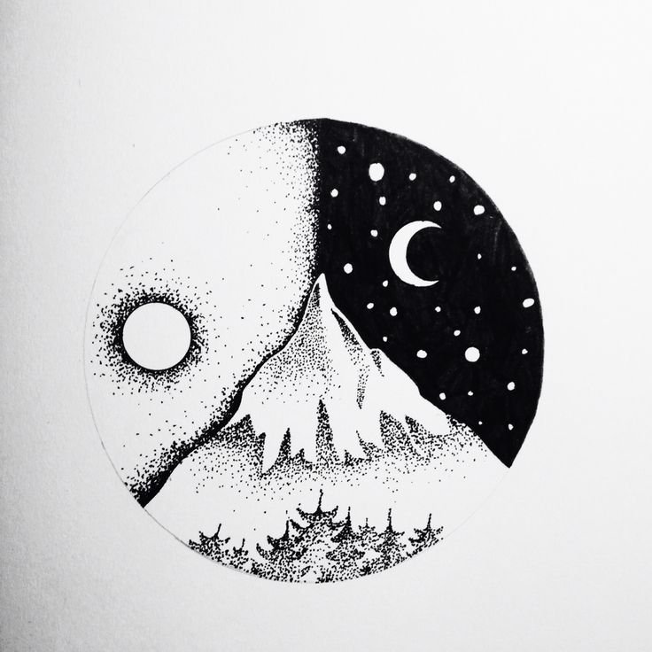 Рисунки чёрной гелевой ручкой