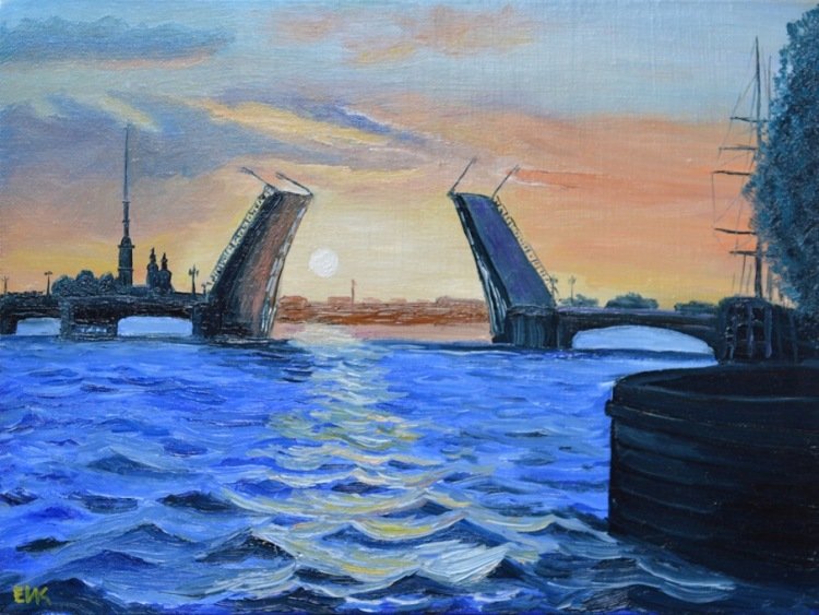Река Нева в Санкт-Петербурге разводные мосты