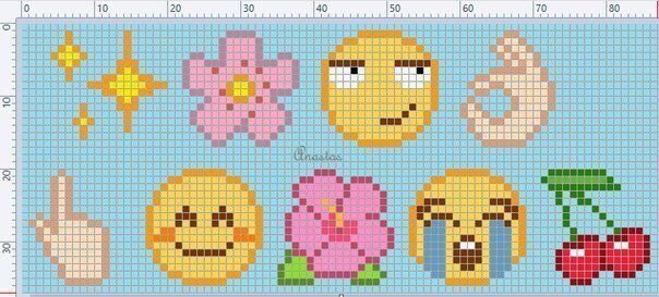 Смайлики из клеток