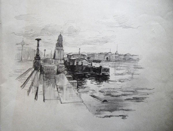 Река Нева рисунок