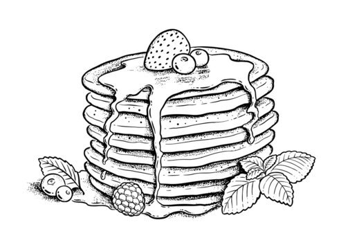 Блины рисунок карандашом