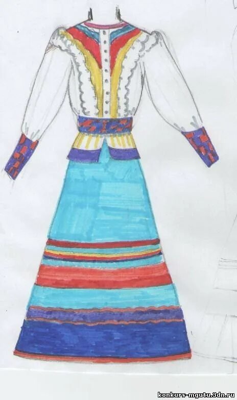 Рисование русского народного костюма