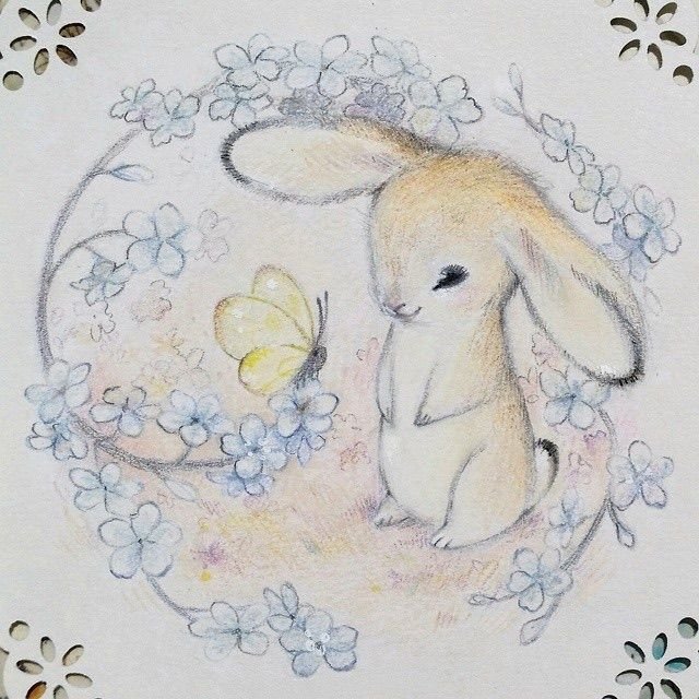 Рисунок зайца для срисовки