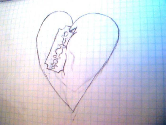 Сердце карандашом для срисовки