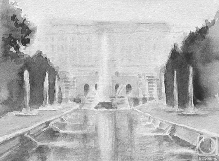 Петергоф рисунок карандашом