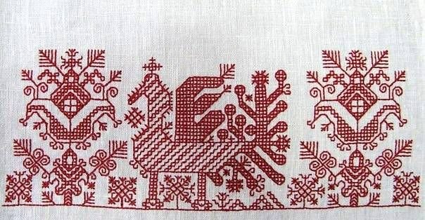 Птица Сирин русская народная вышивка