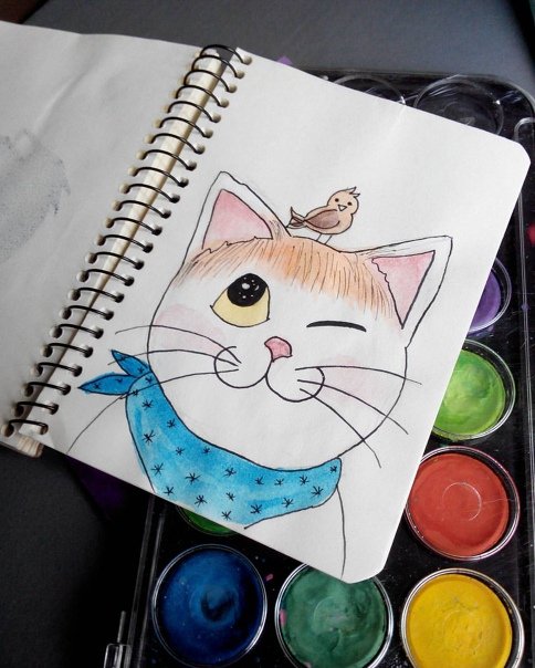 Рисунки для скетчбука коты