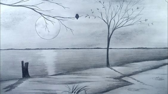 Рисунки карандашом природа