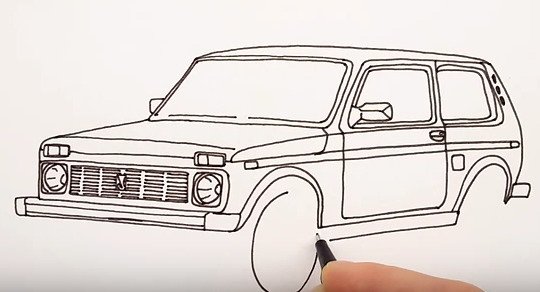 Lada Niva срисовки спереди
