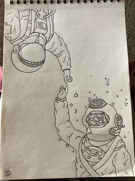 Космонавт карандашом