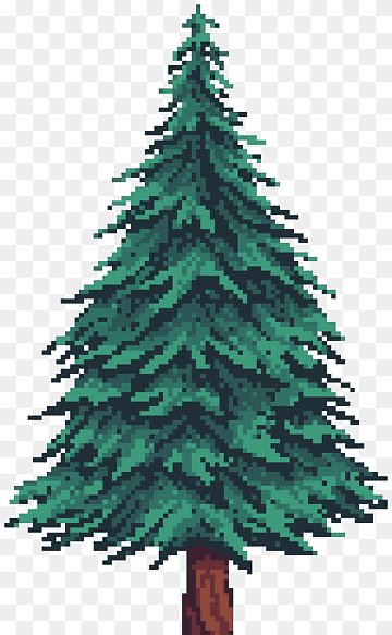 Деревья пиксельные ель