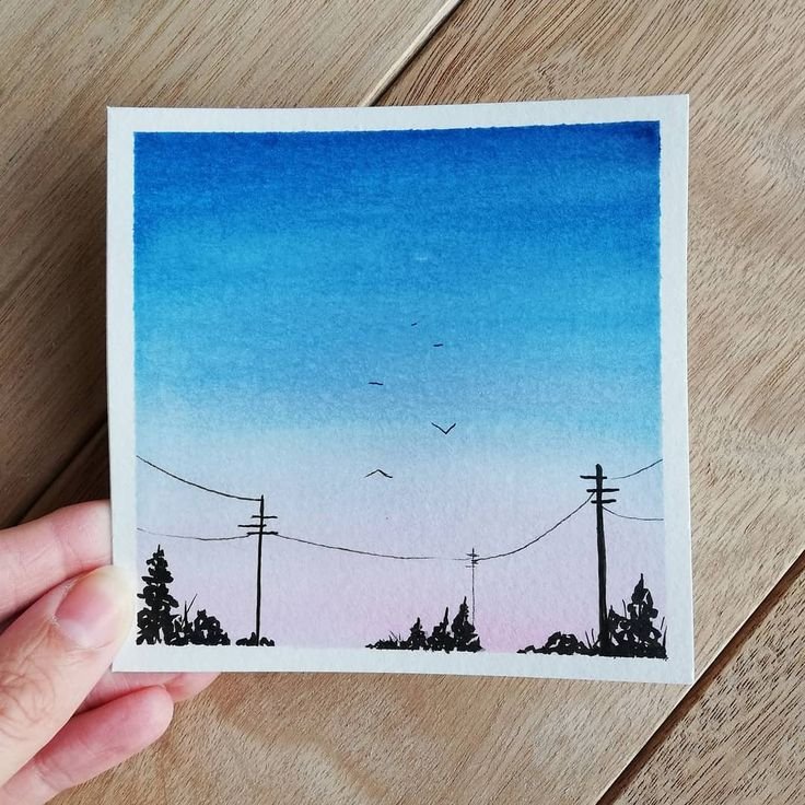 Простые рисунки акварелью