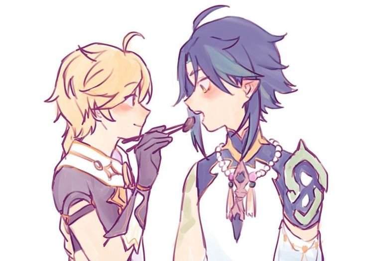 Итер и Сяо шип арт Геншин