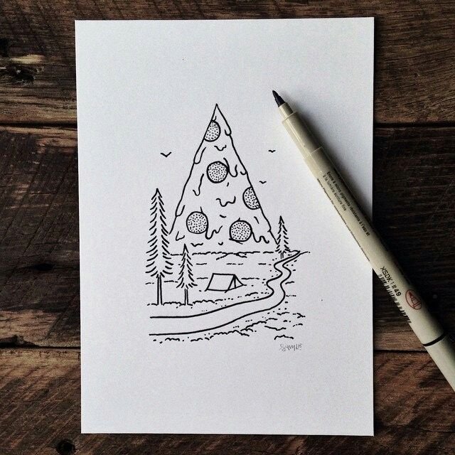Рисунки черной ручкой
