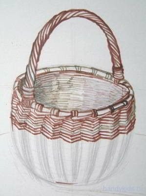 Плетеная корзина гуашью