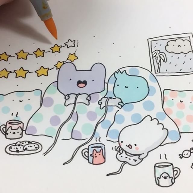 Милые рисунки для срисовки фломастерами
