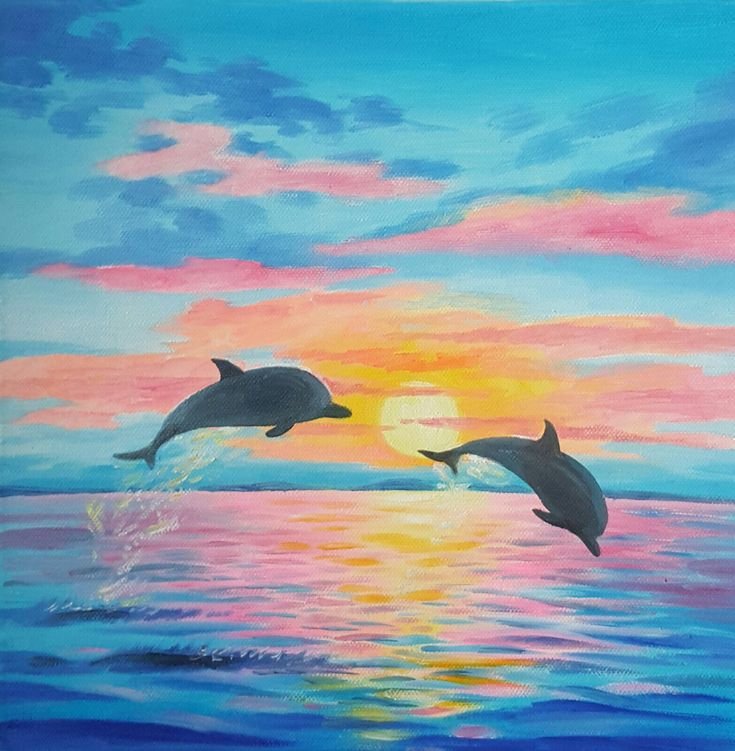 Море рисунок красками