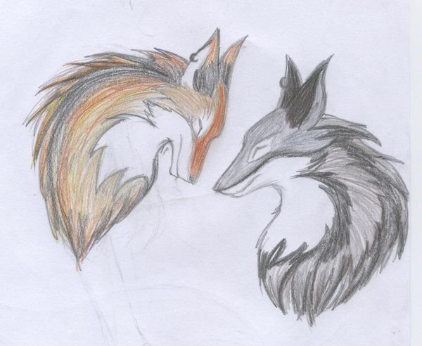 Рисунок лисы для срисовки