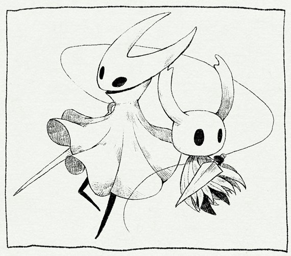 Полый рыцарь карандашом Hollow Knight
