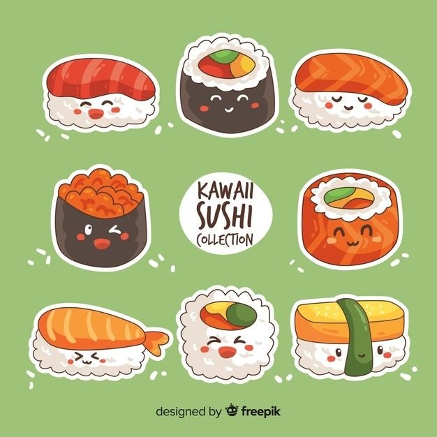 Стикеры kawaii sushi