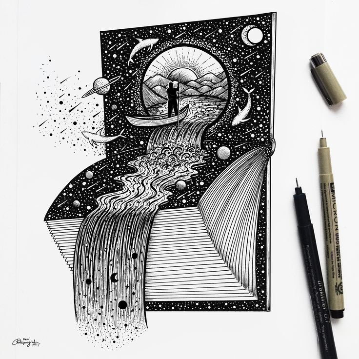 Рисунки тушью