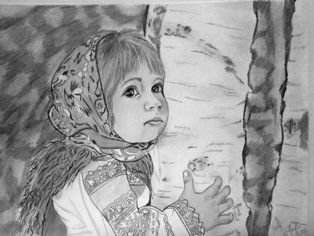 Аленушка рисунок карандашом