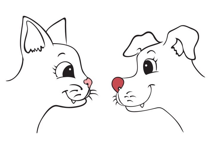 Нарисовать кошку и собаку